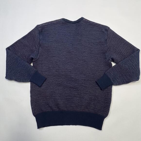 Vintage St Croix Sweater Mens Large Blue Red Wool V Neck Abstract Geometric 90s - Picture 2 of 8